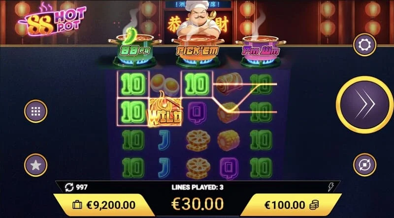 88 Hot Pot - winst met Wild op de vierde rol